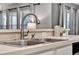 Close-up of a stainless steel kitchen sink with modern faucet and clean countertops at 2563 Breezy Meadow Rd, Apopka, FL 32712