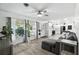 Open-concept living room featuring lots of light, plank flooring, and direct access to a modern kitchen at 2908 Clear Way, Orlando, FL 32805