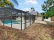Spacious backyard with a screened pool enclosure, offering ample space for outdoor activities and privacy at 412 Ranch Trl, Casselberry, FL 32707