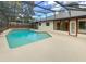 Screened pool area, perfect for outdoor relaxation and entertaining with a view of the home's exterior at 412 Ranch Trl, Casselberry, FL 32707