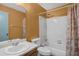 Bathroom featuring a vanity with a sink, a toilet, and a shower-tub combination at 4870 S Semoran Blvd # 1904, Orlando, FL 32822