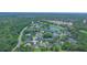 Aerial view of a neighborhood with homes, a golf course, a pond, and lush greenery at 875 Bentley Green Cir, Winter Springs, FL 32708