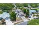 Elevated shot features the home's lot, roof, driveway, nearby houses and neighborhood at 1061 Providence Ln, Oviedo, FL 32765