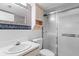 Bathroom with a shower, toilet, vanity, and sink at 1100 S Orlando Ave # 206, Maitland, FL 32751