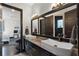 Bathroom boasts granite countertops, hardwood floors and double sinks at 1517 Edenhall Pt, Lake Mary, FL 32746