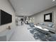 Open-concept living room with tile floors, recessed lighting, and seamless flow into the kitchen and dining area at 1856 Archer Dr, Minneola, FL 34715