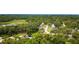 Aerial view of single-Gathering homes with lush greenery and mature trees in a quiet neighborhood at 316 Amanda Ln, Leesburg, FL 34748