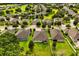 Aerial view showcases well-maintained homes with green lawns in a desirable neighborhood at 31924 Geoff, Sorrento, FL 32776