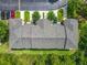 A bird's-eye view of the neighborhood showcases parking, green space, and home roofing at 3599 Caruso Pl, Oviedo, FL 32765