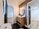 Stylish bathroom with a modern vanity, mirror, and hardware at 609 Brockway Ave, Orlando, FL 32807