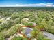 An aerial view outlines this property with its private pool surrounded by a lush tree canopy at 704 Forest View Ct, Winter Springs, FL 32708
