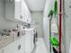 Well-organized laundry room with ample storage cabinets and modern appliances at 704 Forest View Ct, Winter Springs, FL 32708