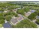 Aerial view of homes nestled among mature trees, showcasing a quiet residential neighborhood at 9031 Stonebury Way, Orlando, FL 32832