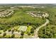 Aerial view featuring community tennis courts and nearby neighborhood buildings at 9997 Town Lake Dr, Orlando, FL 32832