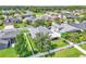 An aerial view of the houses and the surrounding green area at 1031 Seneca Trl, St Cloud, FL 34772