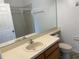 Bathroom with a shower and tub combination, a large mirror, and modern fixtures at 3713 S Lake Orlando Pkwy # 6, Orlando, FL 32808