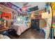 Fun bedroom with a collection of unique decorations, banners, and lights at 811 Oregon St, Orlando, FL 32803