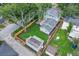 Aerial view of a fenced backyard with lush grass and a detached structure at 1021 S Elm Ave, Sanford, FL 32771