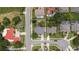 Aerial view of a property outlined, showcasing its location in a residential neighborhood at 1103 Lake Legro Ct, Orlando, FL 32835