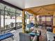 Relaxing screened-in patio with seating area and decorative lighting at 12347 Ne 52Nd Loop, Oxford, FL 34484