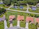 An aerial view of residences that shows neighboring houses and tree-lined streets at 1457 Teal Dr, Kissimmee, FL 34759