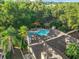 Aerial view of a community pool surrounded by mature trees and lush vegetation in the area at 1547 Farrindon Cir # 1547, Lake Mary, FL 32746