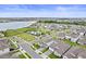 Aerial view of the neighborhood, showing community pool and homes at 19105 Planetree St, Orlando, FL 32827