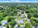 Overhead shot highlights a neighborhood with lush trees, green lawns and tree lined streets at 2009 E Grant St, Orlando, FL 32806