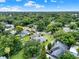 A high-angle shot shows a community of houses with extensive trees and well-maintained lawns at 2009 E Grant St, Orlando, FL 32806