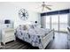 Inviting bedroom with a compass decoration and serene ocean view at 2055 S Atlantic Ave # 505, Daytona Beach, FL 32118