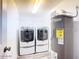 Functional laundry room with modern washer/dryer and water heater at 2055 S Atlantic Ave # 505, Daytona Beach, FL 32118