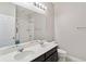 Bathroom featuring double sinks with white countertop and a shower/tub combination at 2066 Cresswell St, Ocoee, FL 34761