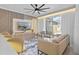 Bright living room with comfortable seating, an entertainment center, and access to the pool at 2460 Reading Trl, Kissimmee, FL 34746
