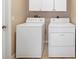 Functional laundry room with a washer and dryer setup and tile flooring at 3313 Buckland St, Deltona, FL 32738