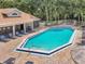 Upscale community pool area with a clubhouse, lounge chairs, and meticulously maintained landscaping at Hidden Springs at 698 Roaring Dr # 382, Altamonte Springs, FL 32714