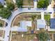 Explore the layout of this community from above, showcasing street access and property boundaries at 7750 Murcott Cir, Orlando, FL 32835