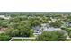 Aerial shot of a house surrounded by greenery, featuring a private pool and ample backyard space at 1620 S Eola Dr, Orlando, FL 32806
