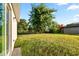 Large, grassy backyard featuring a mature tree, perfect for shade and enhancing the outdoor living experience at 2446 Greenway, Sanford, FL 32771