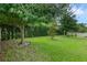 Spacious backyard with lush green grass, privacy hedges, and mature trees, perfect for outdoor activities at 2829 Red Alder Blvd, Ocoee, FL 34761