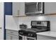 Close-up of the kitchen featuring stainless steel appliances and modern cabinetry at 2829 Red Alder Blvd, Ocoee, FL 34761