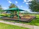 A colorful playground offers various slides and climbing structures for children to enjoy in a safe environment at 337 Meadow Pointe Dr, Haines City, FL 33844