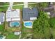 Aerial view of a home featuring a pool and well-maintained backyard at 607 Green Briar Blvd, Altamonte Springs, FL 32714