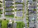 Aerial view of a suburban neighborhood showcasing orderly rows of houses and well-maintained streets at 8427 Modiano St, Orlando, FL 32827