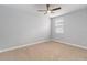 Bedroom with neutral carpet, ceiling fan, window with blinds and light-grey walls at 12286 Regal Lily Ln, Orlando, FL 32827
