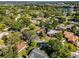 Scenic aerial view of a home in a lush, tree-filled neighborhood near a lake at 1250 Tangerine Ct, Eustis, FL 32726