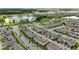 Aerial view of a sprawling residential area, complete with a scenic lake and lush green landscaping at 13293 Pontoon Rd, Winter Garden, FL 34787