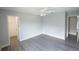 Bedroom with ceiling fan, closet, and neutral paint at 14308 Abington Heights Dr, Orlando, FL 32828