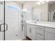 Modern bathroom with a glass-enclosed shower and bright vanity at 1529 Chelsea Manor Cir, Deland, FL 32724