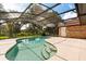 Inviting screened-in pool with clear water and surrounding patio perfect for relaxation and outdoor enjoyment at 1815 Big Oak Ln, Kissimmee, FL 34746