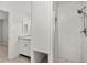 This bathroom features updated fixtures, a shower, and a vanity with granite countertop at 236 Afton Sq # 109, Altamonte Springs, FL 32714